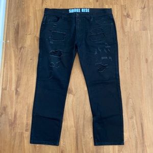 Black straight ripped jeans size 44 men’s